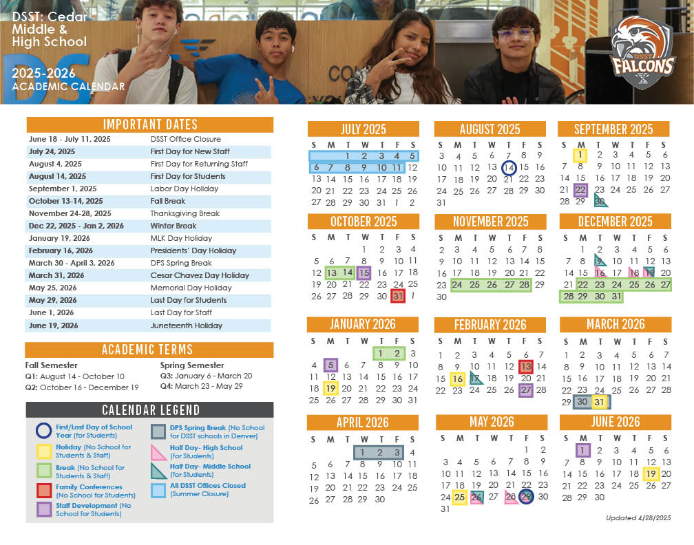 DSST Cedar Academic Calendar 2025-26 For Families-1