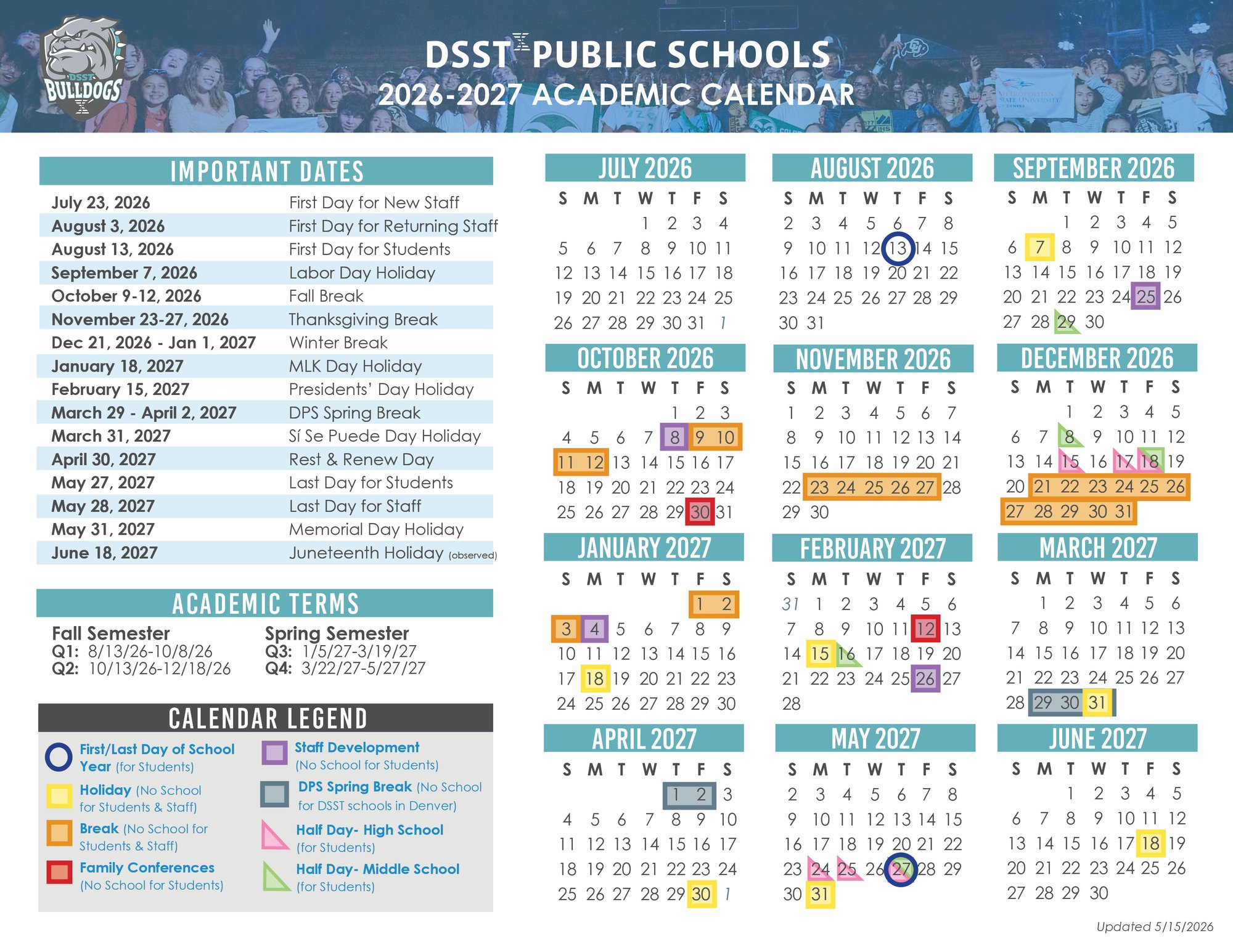 Elevate Academic Calendar 2026-27 updated 5.15.26